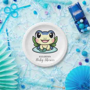 Elegant Magic Frog Baby Shower Paper Plate
