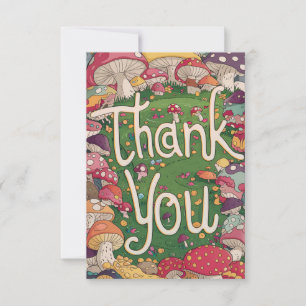 Elegant Magic Mushroom Thank You Card 