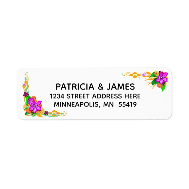 Elegant, Magical, & Bold Floral Border Address (Front)