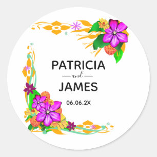 Elegant, Magical, & Bold Floral Round Stickers
