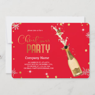 Elegant Magical Christmas Luxury Champagne Invitation