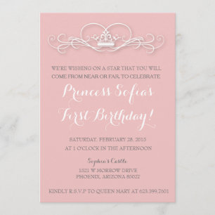 Elegant Magical Princess Pink Tiara Invite