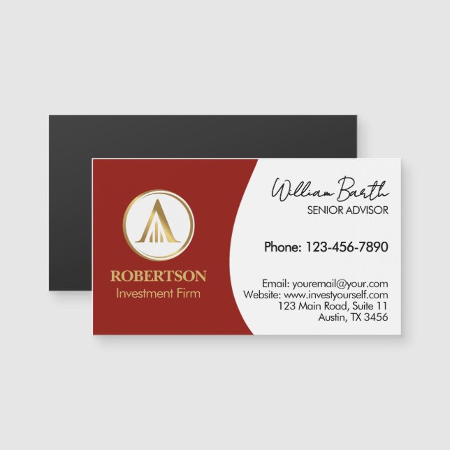 Elegant Magnetic Business Card with Logo (Front/Back)