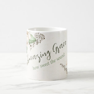 Elegant Magnolia 'Amazing Grace' Watercolor Coffee Mug