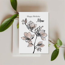 Elegant Magnolia Birthday Card for Mum