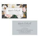Elegant Magnolia | Black and White Business Card