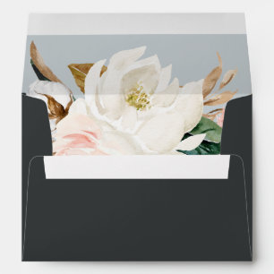 Elegant Magnolia   Black Wedding Invitation Envelope