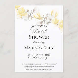Elegant Magnolia Blossom Bridal Shower Invitation