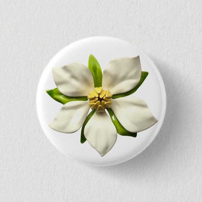 Elegant Magnolia Blossom Flower Spring Wedding MCM 3 Cm Round Badge (Front)
