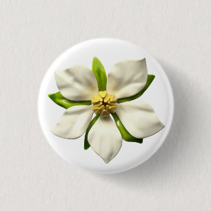 Elegant Magnolia Blossom Flower Spring Wedding MCM 3 Cm Round Badge