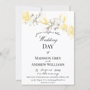 Elegant Magnolia Blossom Wedding Invitation
