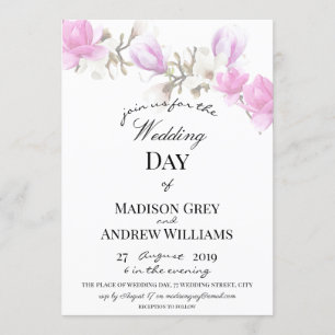 Elegant Magnolia Blossom Wedding Invitation