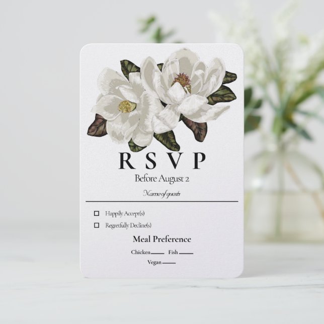 Elegant Magnolia blossoms Card (Standing Front)