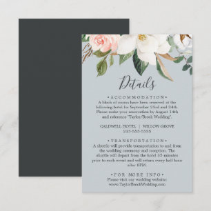 Elegant Magnolia Blue Grey Details Enclosure Card
