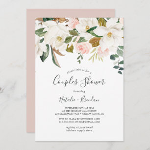 Elegant Magnolia Blush Couples Shower Invitation