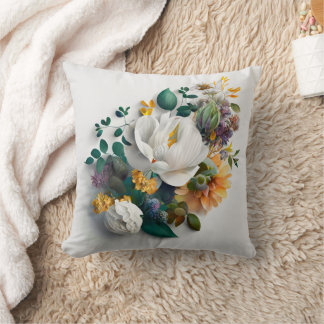 Elegant Magnolia | Blush Monogrammed Cushion