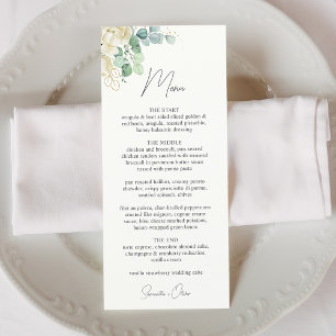 Elegant Magnolia Eucalyptus Wedding Menu