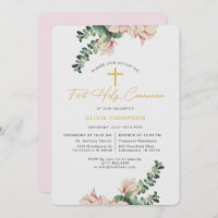 Elegant Magnolia Floral Blush First Communion