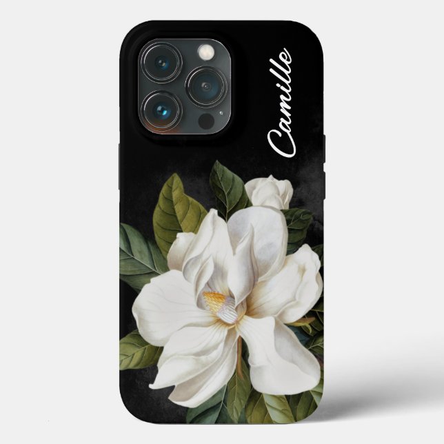 Elegant Magnolia Floral Personalised  Case-Mate iPhone Case (Back)