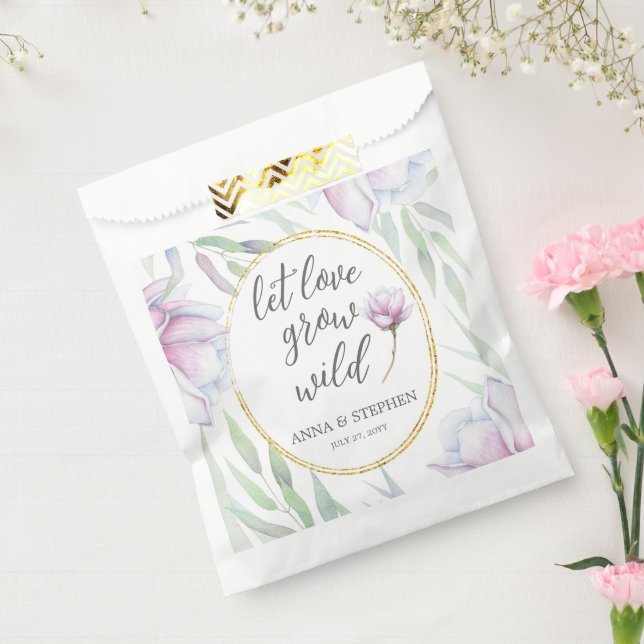 Elegant Magnolia Floral Wedding Favour Bags (Sealed)