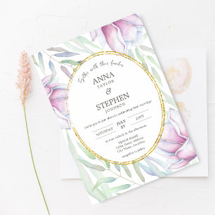 Elegant Magnolia Floral Wedding Invitation