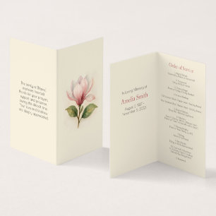 Elegant Magnolia Funeral Order of Service Program