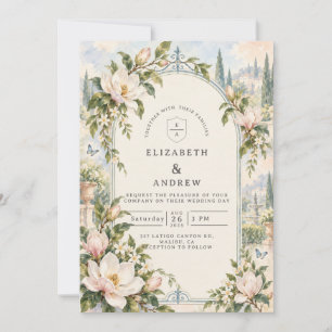 Elegant Magnolia Garden Wedding Invitation