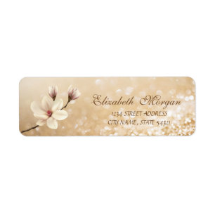 Elegant  Magnolia Glittery Bokeh  Address