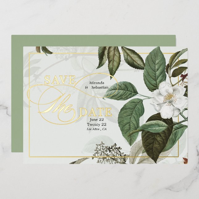 Elegant Magnolia  Save the Date (Front/Back)