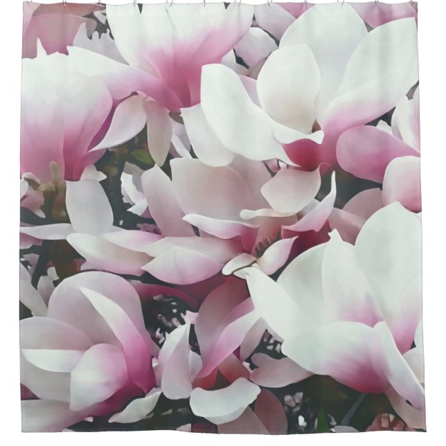 Elegant Magnolia Shower Curtain (Front)