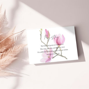 Elegant Magnolia Watercolor Bridal Shower Registry Enclosure Card