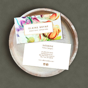 Elegant Magnolia Watercolor Floral Business Card