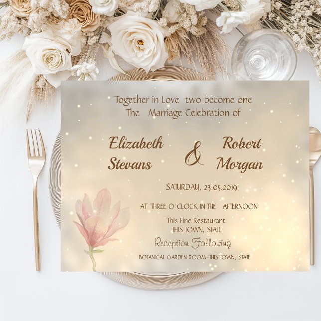Elegant Magnolia  Wedding Invitation (Creator Uploaded)