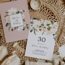 Elegant Magnolia | White and Blush 30th Birthday