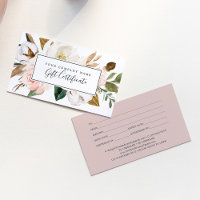 Elegant Magnolia | White & Blush Gift Certificate