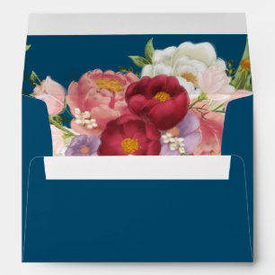 Elegant Magnolia White & Blush Wedding Envelope