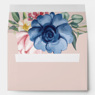 Elegant Magnolia White & Blush Wedding Envelope