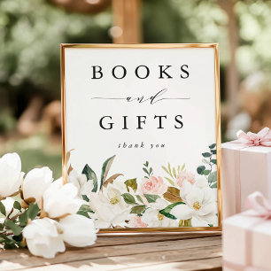 Elegant Magnolias Baby Shower Books and Gifts Poster