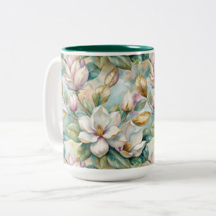 Elegant Magnolias Botanical Gold Two-Tone Coffee Mug