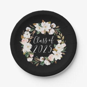 Elegant Magnolias Class of 2022 Graduation Paper Plate