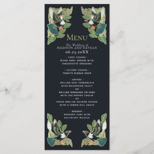 Elegant Magpie Art Nouveau Wedding  Menu