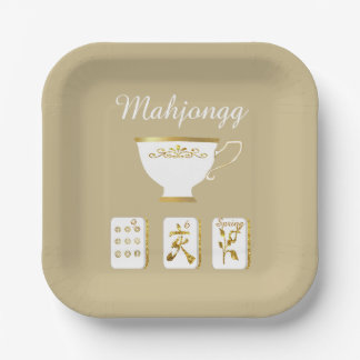 Elegant Mahjong Party Paper Plate