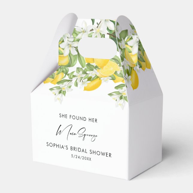 Elegant Main Squeeze Bridal Shower  Favour Box (Front Side)