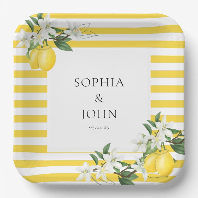 Elegant Main Squeeze Bridal Shower  Paper Plate (Front)