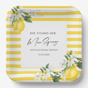 Elegant Main Squeeze Bridal Shower  Paper Plate