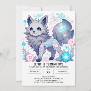 Elegant Majestic Wolf Digital Birthday Invitation