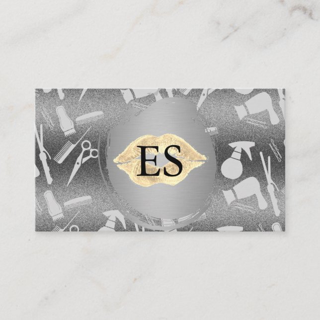 Elegant Makeup and Hairstylist Business Card (Front)