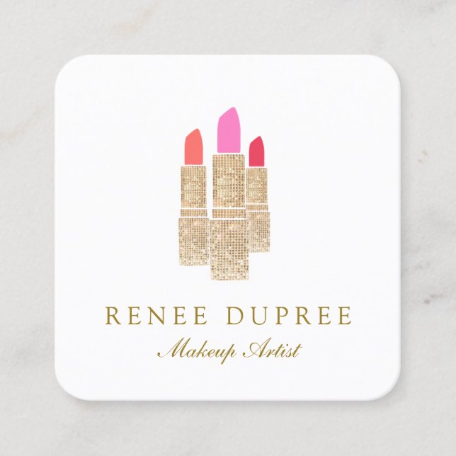 Elegant Makeup Artist Beauty  Business Card (Front)