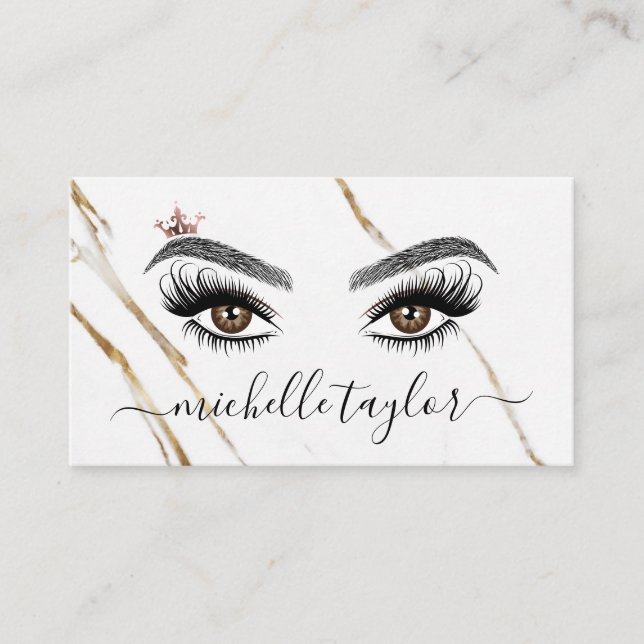 Elegant Makeup artist Beauty Lash Extension eye Business Card (Front)