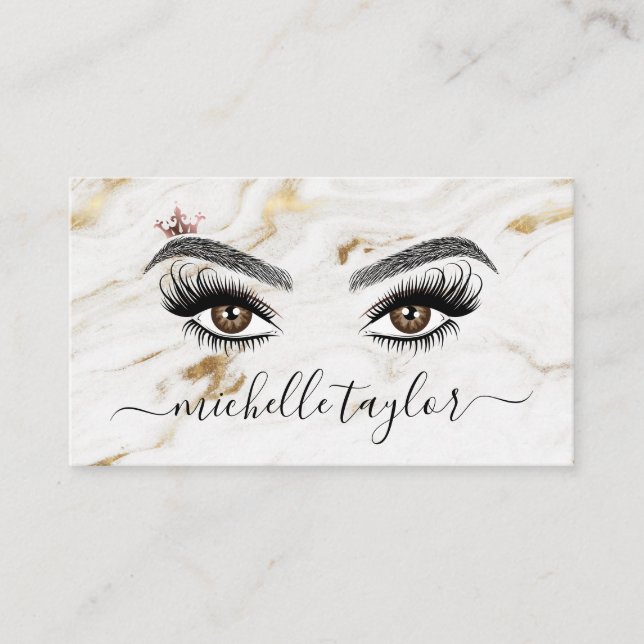 Elegant Makeup artist Beauty Lash Extension eye Business Card (Front)